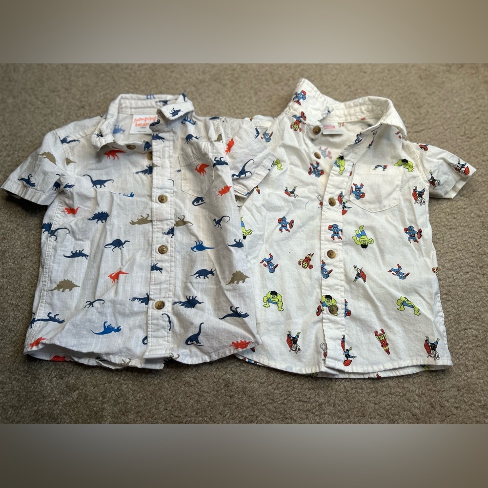 Jumping Bean Baby Boy Short Sleeve Button Down 18 months